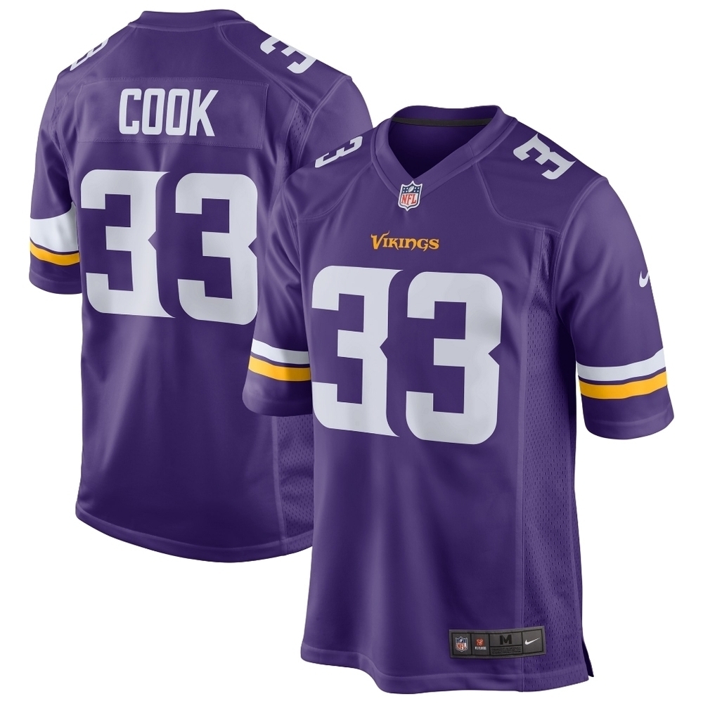 NFL Purple Vikings Jersey 33 cook shirt s small
